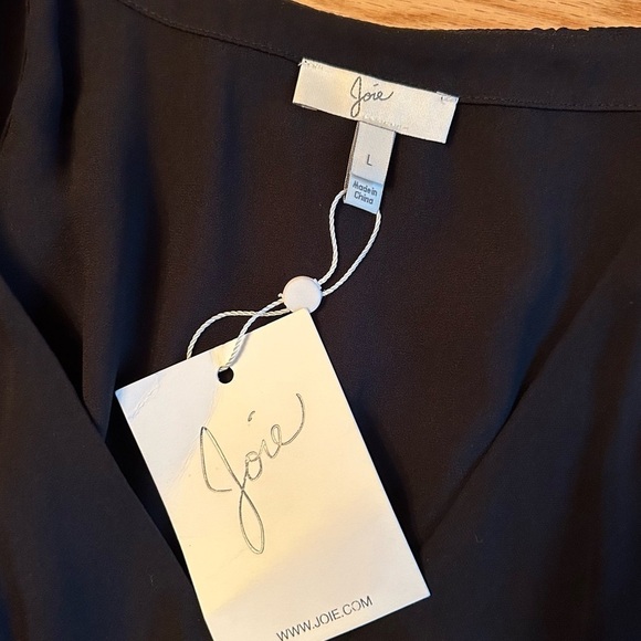 NWT Joie Ahsaki V-Neck Cold-Shoulder Draped Bodysuit Black Caviar Large - Picture 6 of 10